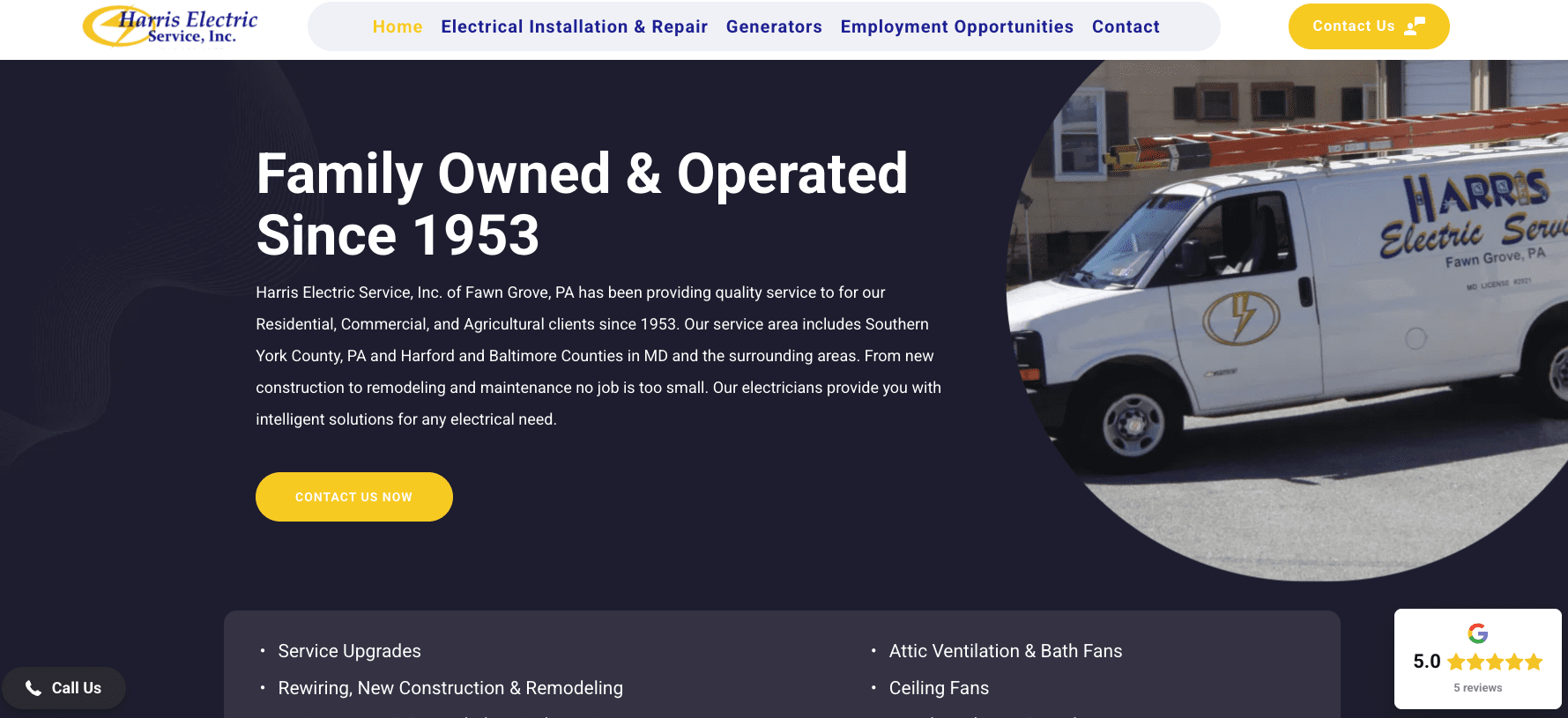 harris electric fawn grove pa